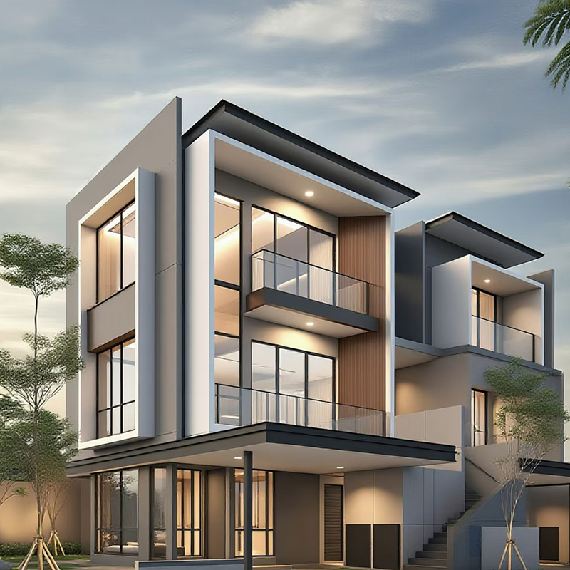 Stabgefertigte Aluminium-Vorhangfassade