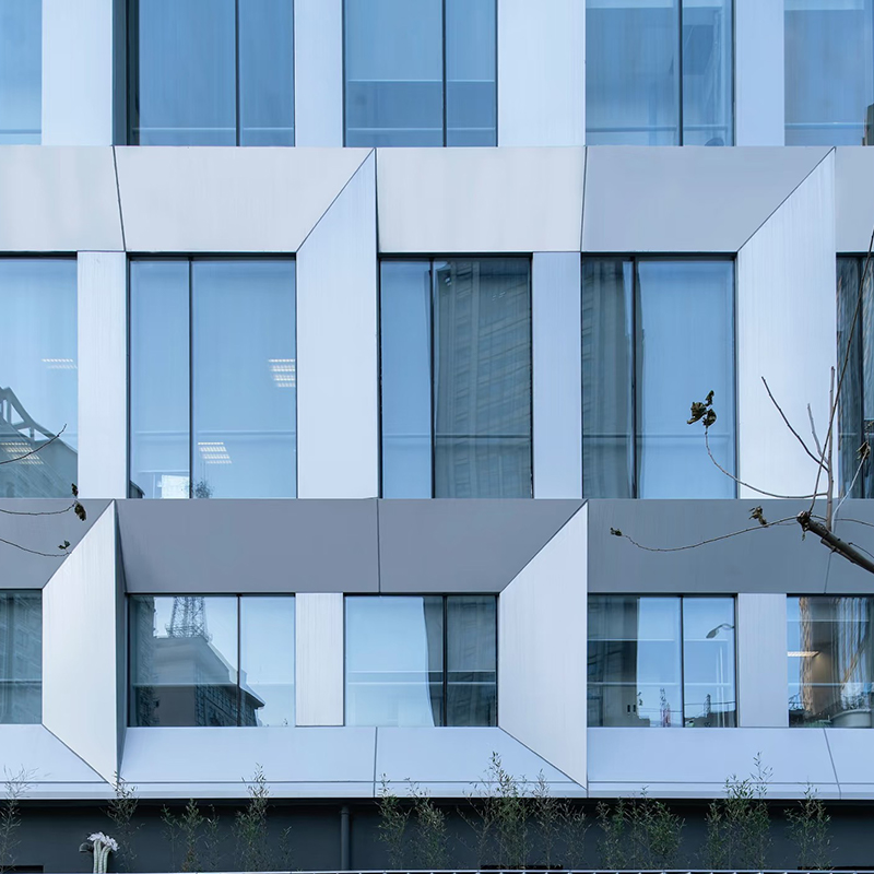 Einzelne Vorhangfassade aus Aluminiumpaneelen